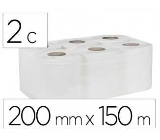 Papel secamanos bunzl greensource 2 capas celulosa blanca 200 mm x 150 mt paquete de 6 rollos