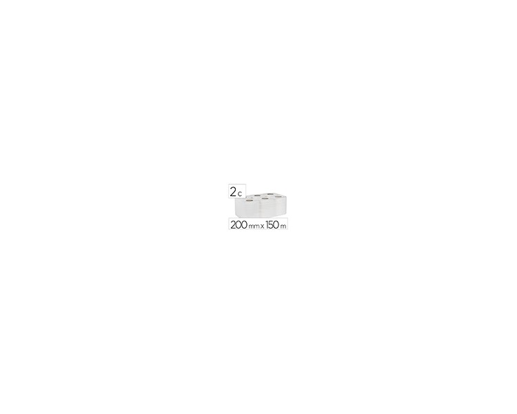 Papel secamanos bunzl greensource 2 capas celulosa blanca 200 mm x 150 mt paquete de 6 rollos