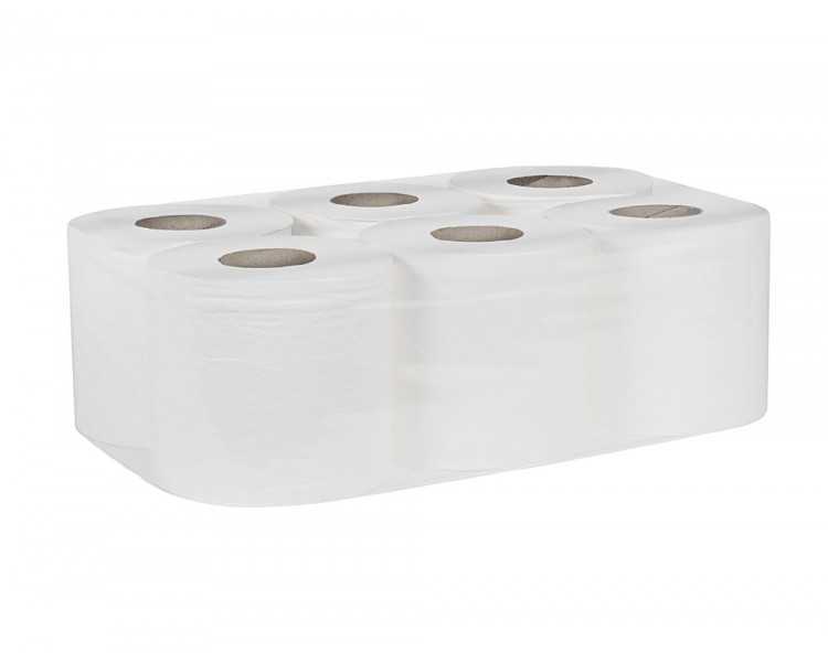 Papel secamanos bunzl greensource 2 capas celulosa blanca 200 mm x 150 mt paquete de 6 rollos