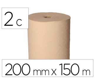 Papel secamanos bunzl greensource nature 2 capas celulosa reciclada kraft 200 mm x 150 mt paquete de 6