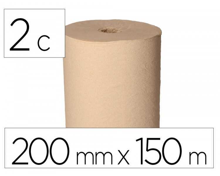 Papel secamanos bunzl greensource nature 2 capas celulosa reciclada kraft 200 mm x 150 mt paquete de 6