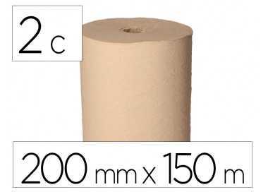 Papel secamanos bunzl greensource nature 2 capas celulosa reciclada kraft 200 mm x 150 mt paquete de 6