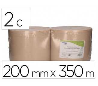 Papel secamanos bunzl greensource nature 2 capas celulosa reciclada kraft 200 mm x 350 mt paquete de 2