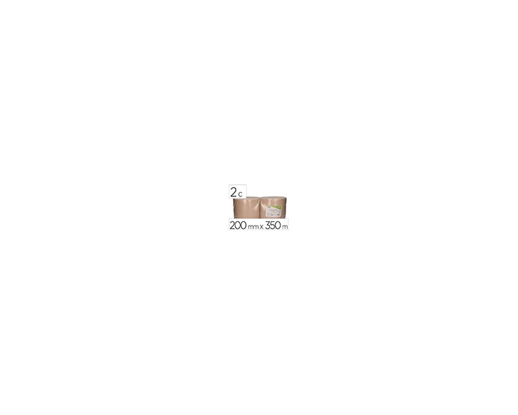 Papel secamanos bunzl greensource nature 2 capas celulosa reciclada kraft 200 mm x 350 mt paquete de 2