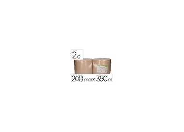 Papel secamanos bunzl greensource nature 2 capas celulosa reciclada kraft 200 mm x 350 mt paquete de 2