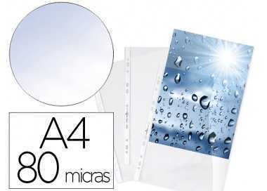 Funda multitaladro durable premium din a4 polipropileno 80 mc cristal bolsa de 100 unidades