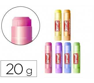 Pegamento en barra instant colores pastel 20 gr