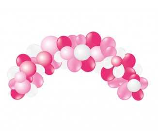 Globo 100% latex biodegradable guinarlda arco baby pink 55 unidades colores pastel