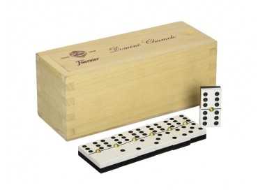 Domino chamelo fournier ficha celuloide en caja de madera