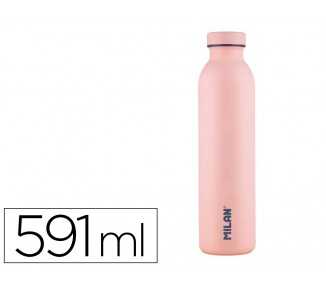 Botella portaliquidos milan acero inoxidable termo color rosa 591 ml