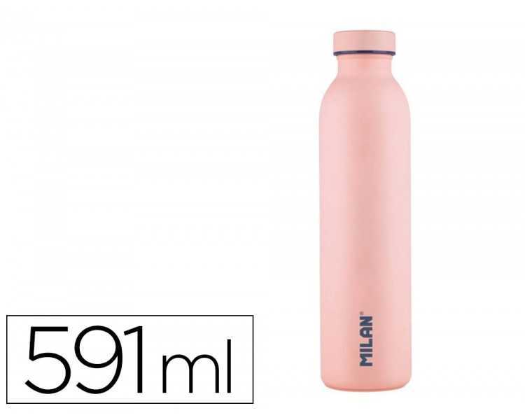 Botella portaliquidos milan acero inoxidable termo color rosa 591 ml