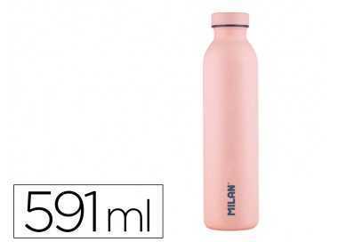 Botella portaliquidos milan acero inoxidable termo color rosa 591 ml