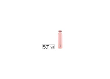 Botella portaliquidos milan acero inoxidable termo color rosa 591 ml