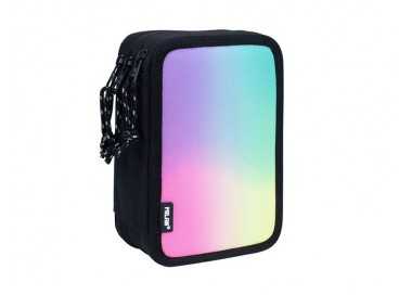 Plumier escolar milan serie sunset triple color negro 195x55x130 mm