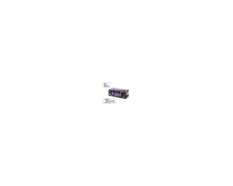 Pintura acrilica la pajarita fluorescente 35 ml caja de 6 unidades colores surtidos