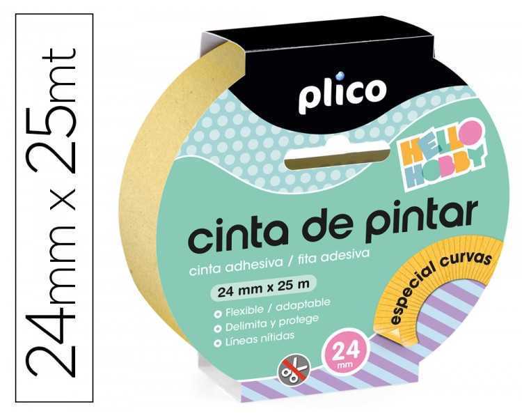 Cinta adhesiva plico para pintor especial curvas 25 mt x 24 mm