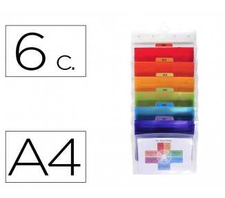 Clasificador de pared exacompta polipropileno cristal 6 compartimentos