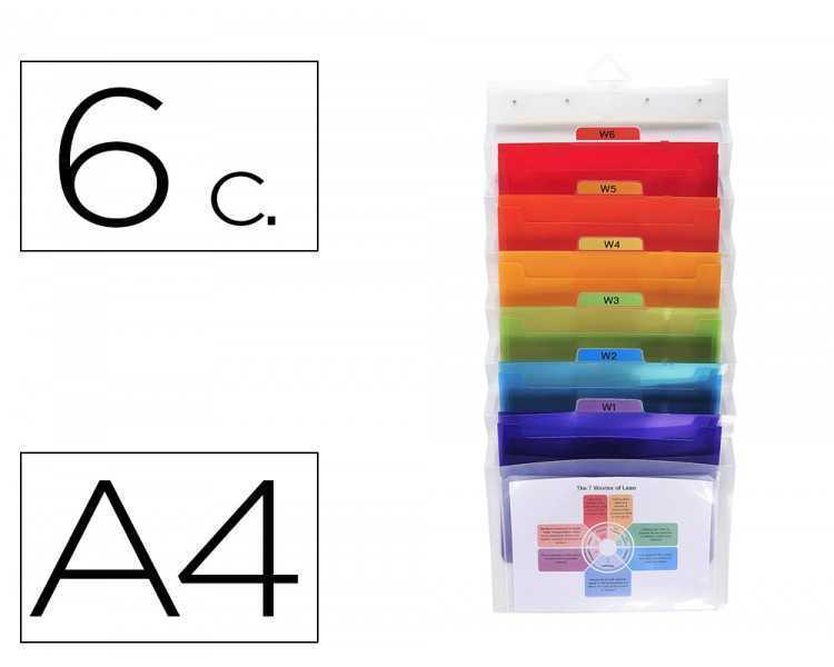 Clasificador de pared exacompta polipropileno cristal 6 compartimentos