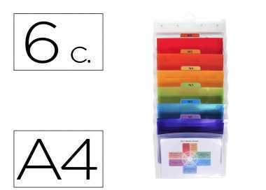 Clasificador de pared exacompta polipropileno cristal 6 compartimentos