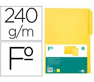 Subcarpeta cartulina liderpapel folio pestaña superior 240g/m2 color amarillo