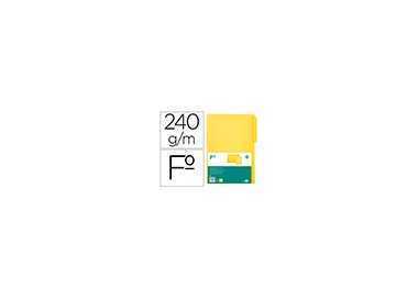 Subcarpeta cartulina liderpapel folio pestaña superior 240g/m2 color amarillo