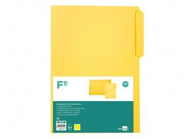 Subcarpeta cartulina liderpapel folio pestaña superior 240g/m2 color amarillo