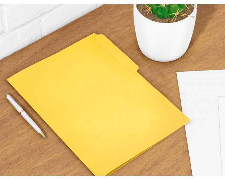 Subcarpeta cartulina liderpapel folio pestaña superior 240g/m2 color amarillo