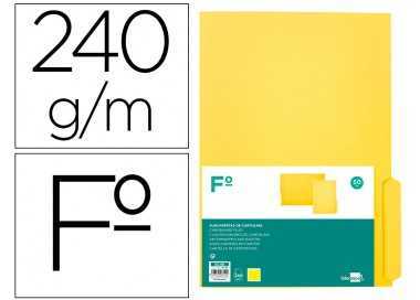 Subcarpeta cartulina liderpapel folio pestaña inferior 240g/m2 color amarillo