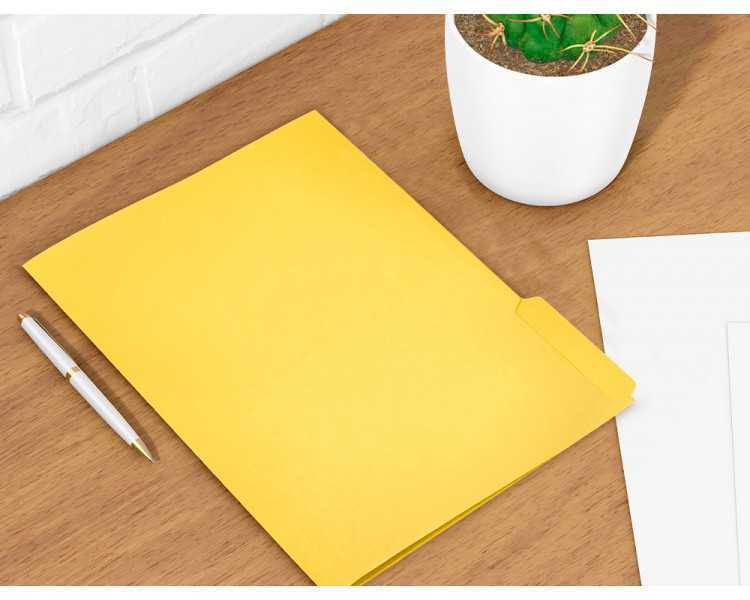 Subcarpeta cartulina liderpapel folio pestaña inferior 240g/m2 color amarillo