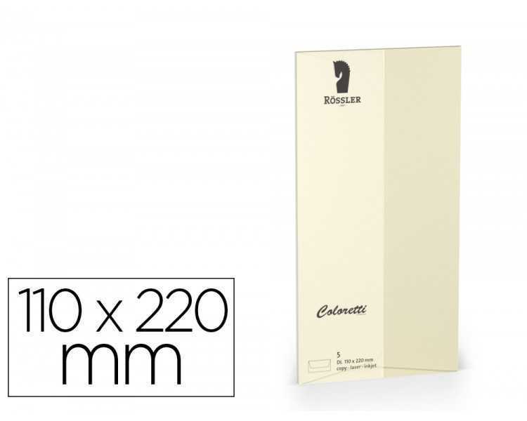 Sobre rossler coloretti dl americano color crema 110x220 mm pack de 5 unidades