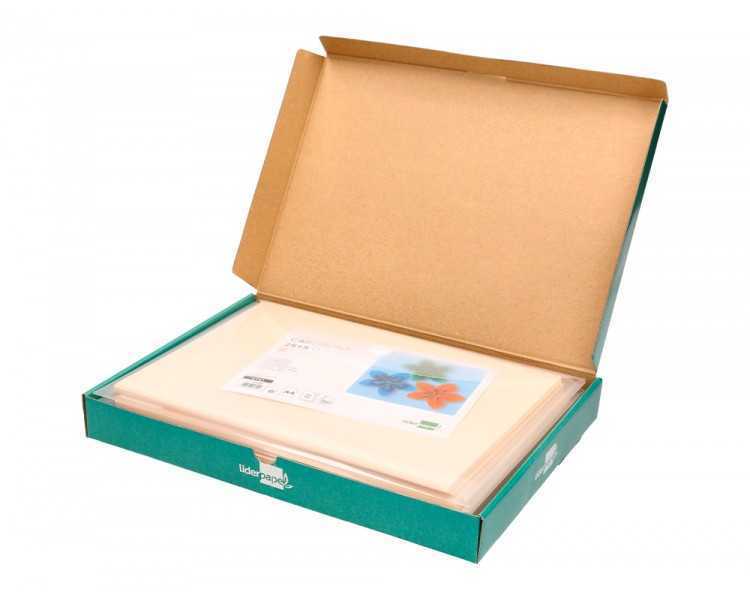 Cartulina liderpapel a4 180g/m2 crema paquete de 25+5 hojas