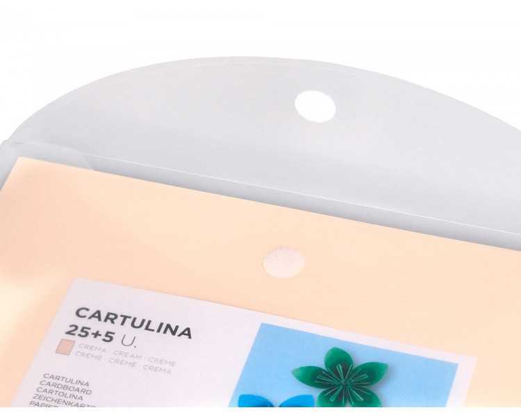Cartulina liderpapel a4 180g/m2 crema paquete de 25+5 hojas