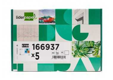 Cartulina liderpapel a4 180g/m2 blanco paquete de 25+5 hojas