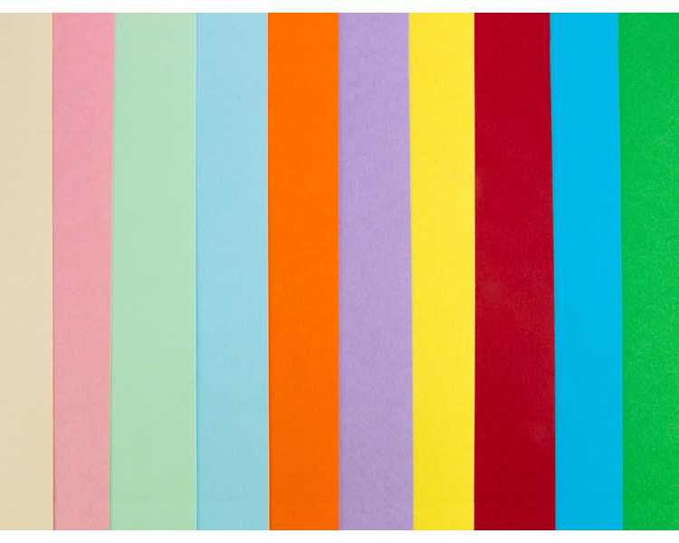 Cartulina liderpapel 50x65 cm 180g/m2 10 colores surtidos paquete de 10 hojas