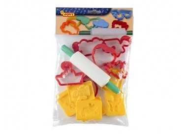 Juego jovi rodillo para plastilina + 12 moldes formas surtidas