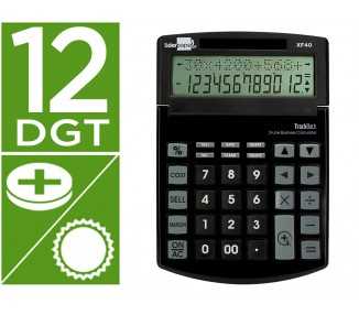 Calculadora liderpapel sobremesa xf40 12 digitos dos lineas solar y pilas negro 175x120x30 mm 40% reciclada