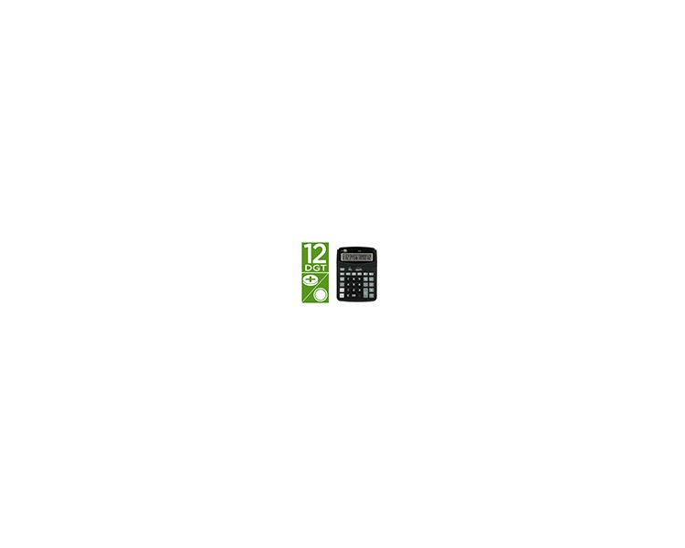 Calculadora liderpapel sobremesa xf39 12 digitos solar y pilas color negro 190x140x32 mm 40% reciclada