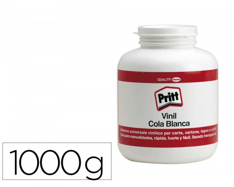 Pegamento cola vinilica pritt blanca bote de 1000 gr