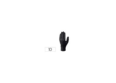 Guantes de nitrilo deltaplus no empolvado desechable talla 10 color negro caja de 100 unidades