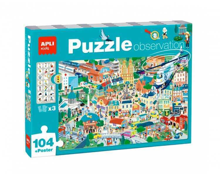 Puzle apli observacion de la ciudad 104 piezas tamaño 5x5 cm