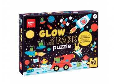 Puzle apli fluorescente espacio 60 piezas tamaño 6x6 cm