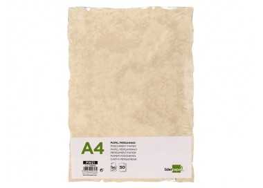 Papel pergamino liderpapel din a4 con bordes 180g/m2 color crema paquete de 50 hojas Papel pergamino liderpapel din a4 con bordes 180g/m2 color crema paquete de 50 hojas