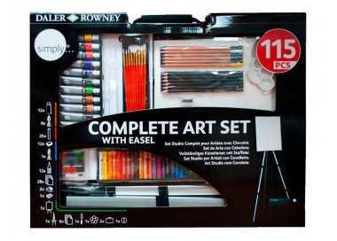 Set de pinturas daler rowney 115 piezas con caballete de aluminio plegable 457x73x584 mm Set de pinturas daler rowney 115 piezas con caballete de aluminio plegable 457x73x584 mm