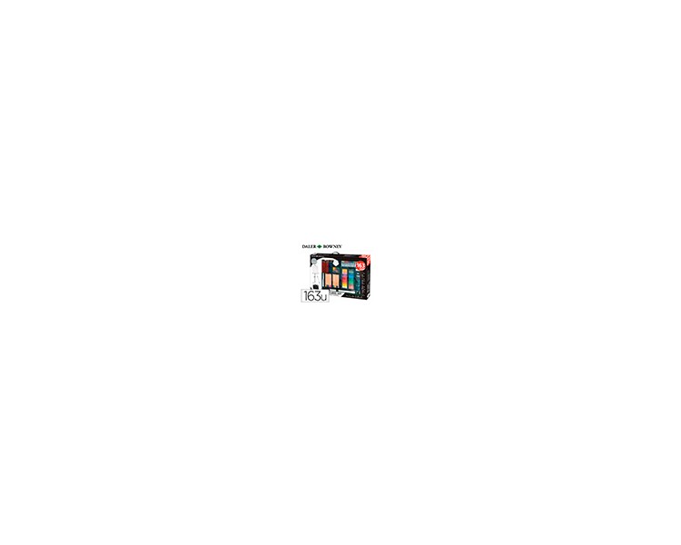 Set de pinturas daler rowney 163 piezas con caballete de aluminio plegable 500x70x727 mm