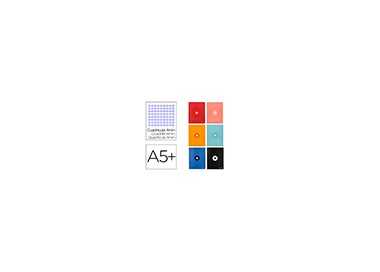 Libreta antartik a5+ plus cosida 48 hojas 90g/m2 cuadro 4mm con margen 6 colores surtidos