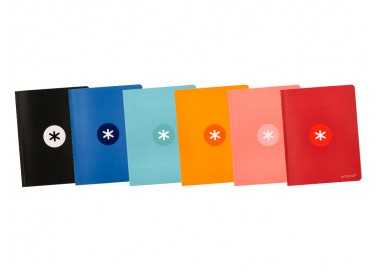 Libreta antartik a5+ plus cosida 48 hojas 90g/m2 cuadro 4mm con margen 6 colores surtidos