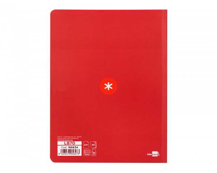 Libreta antartik a5+ plus cosida 48 hojas 90g/m2 cuadro 5mm con margen 6 colores surtidos