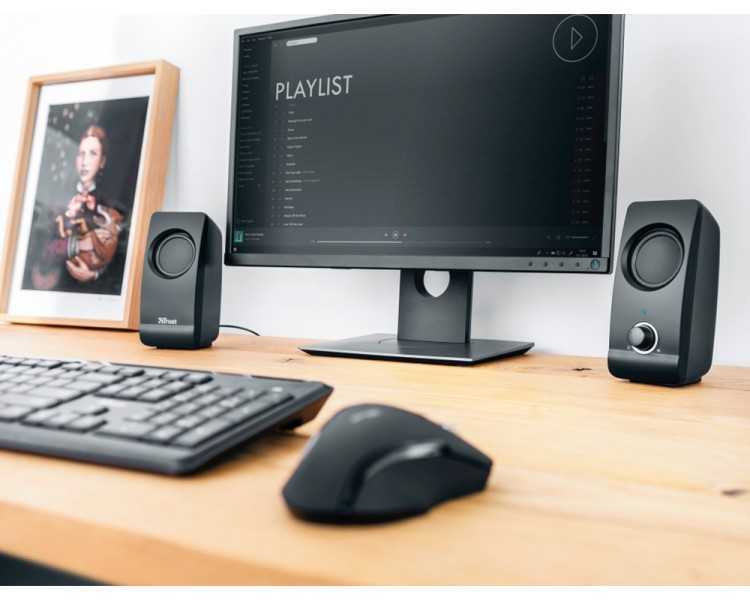 Altavoces trust remo 2.0 potencia maxima 16 w control volumen conexion usb 2.0 jack 3.5 mm color negro