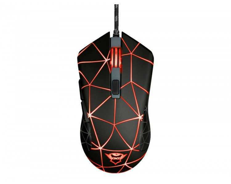 Raton trust gxt133 locx gaming optico luces led 800-4000 ppp 6 botones usb 2.0 cable 1,80 m color negro