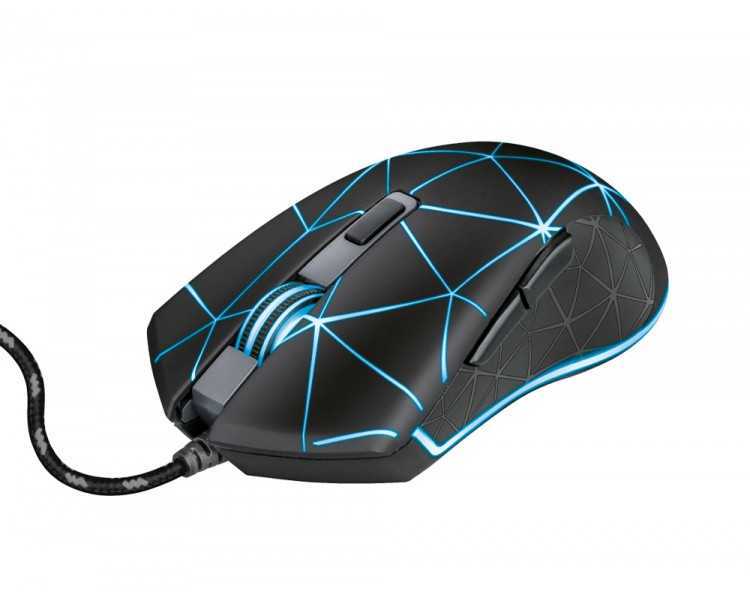 Raton trust gxt133 locx gaming optico luces led 800-4000 ppp 6 botones usb 2.0 cable 1,80 m color negro